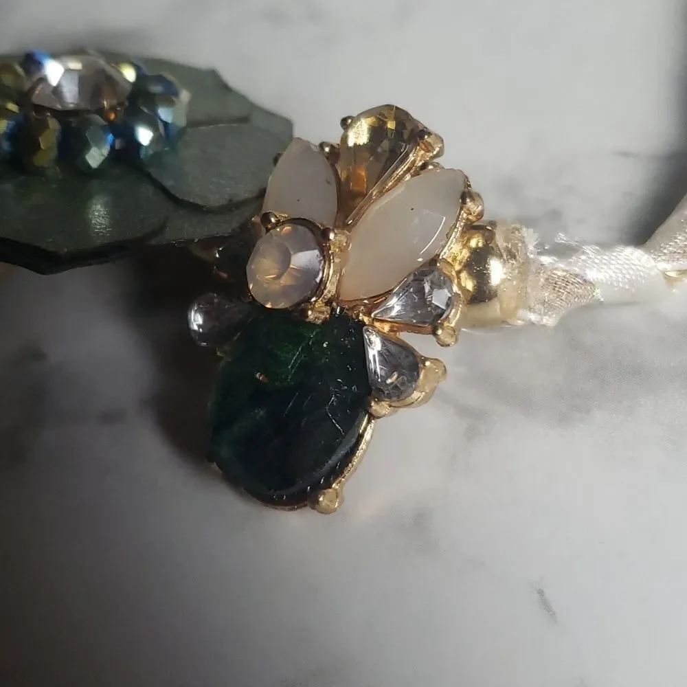 Repurposed Blue Flower Necklace